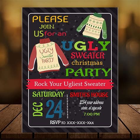 christmas ugly sweater party invitations|free ugly sweater party printables.